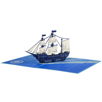 Windward Wonder Sailboat Pop Up Greeting Card - Holiday Event Birthday