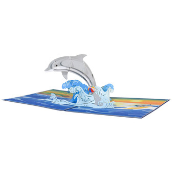 Dolphin Ocean Leap 3D Pop Up Greeting Card - Birthday Holiday Event