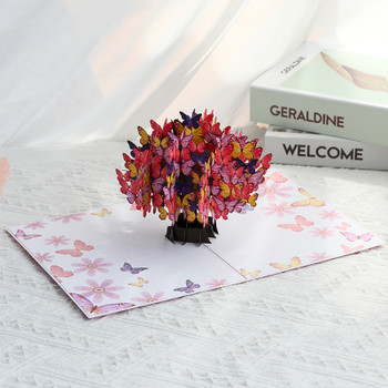 Butterfly Canopy Tree 3D Pop Up Fantasy Greeting Card - Birthday Mother's Valentine's Day