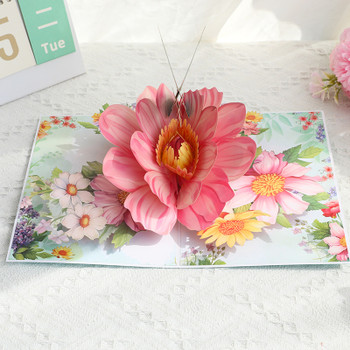 Hummingbird Whispers Pink Blossom 3D Pop Up Greeting Card - Mother's Day Birthday