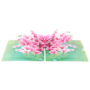 Orchid Elegance Floral 3D Pop Up Greeting Card - Mother's Day Anniversary Birthday