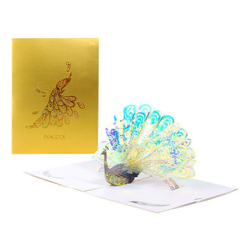 Peacock Majesty 3D Pop Up Greeting Card - Birthday Mother's Day