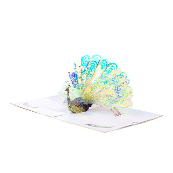 Peacock Majesty 3D Pop Up Greeting Card - Birthday Mother's Day