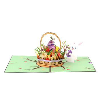 Bunny’s Basket of Cheer 3D Pop Up Easter Card