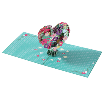 Floral Heart Wreath 3D Pop Up Thank You Card