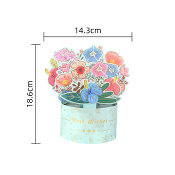 Floral Charm in Blue Vase 3D Pop Up Greeting Card - Birthday Mother's Day