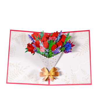 Lavender & Roses Elegant Bouquet Pop Up Greeting Card - Mother's Day Anniversary Birthday