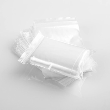 Pack of 100 Clear Grip-Sealing Zip Bags 16x24cm 0.08mm PE Food-Grade Poly Bags