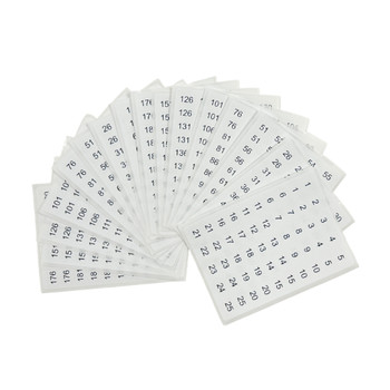 Pack of 800 Black on White 1-200 Number 8x13mm Self Adhesive Labels