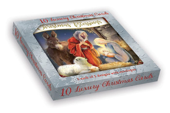 Pack of 10 Religious Nativity Christmas Boxed Cards - Holiday Greeting Cards, 2 Designs with Envelopes