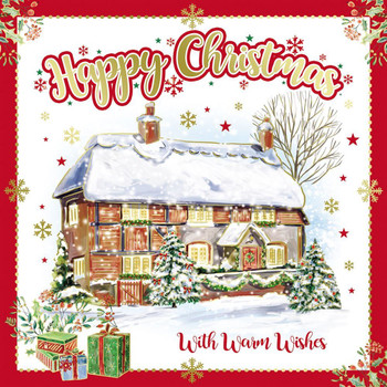 Pack of 10 Snowy House & Starry Night Christmas Boxed Cards