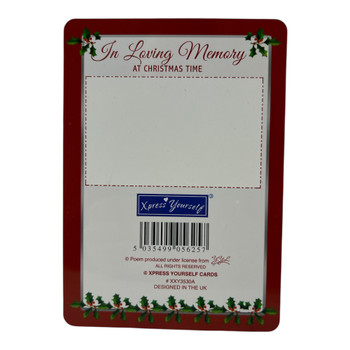 In Loving Memory of a Dear Grandma Christmas Graveside Keepsake Card - Candle & Holly Design Remembrance Card