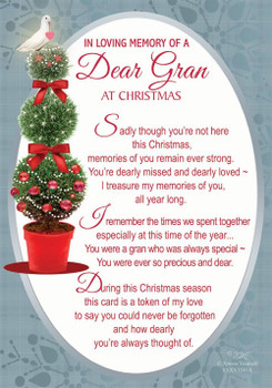 In Loving Memory of a Dear Gran Christmas Graveside Keepsake Card