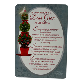 In Loving Memory of a Dear Gran Christmas Graveside Keepsake Card