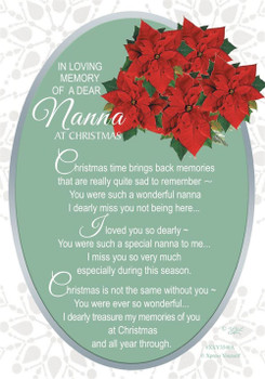 In Loving Memory of a Dear Nanna Christmas Graveside Keepsake Card