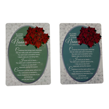 In Loving Memory of a Dear Nanna Christmas Graveside Keepsake Card - Sentimental Verse Memorial Card 10 x 15 cm