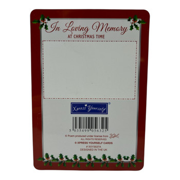 In Loving Memory of a Dear Grandson Christmas Graveside Keepsake Card - Snowy Scene with Poem Memorial Card