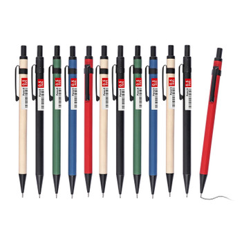 Pack of 12 0.5mm Metal Mechanical Pencils With Eraser