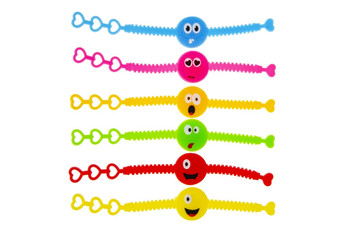 Pack of 12 Emotion Faces Bracelets 19cm