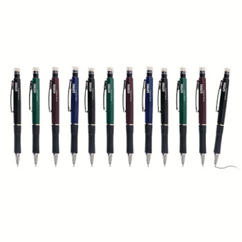 Pack of 12 0.7mm Pen Style Mechanical Pencils With Eraser