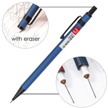 12 Sets of 0.5mm Metal Mechanical Pencil and HB Lead Refills – Balanced Grip, Smooth & Precise Writing, Random Colour