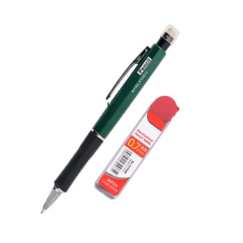 Set of 0.7mm Pen-Style Mechanical Pencil and HB Lead Refills – Smooth Writing, Anti-Slip Grip