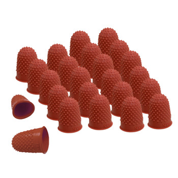 Pack of 24 Red No.00 Rubber Thimblettes - Extra Small Thimble Finger Cones