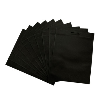 Pack of 25 Black Coloured 35x25cm Non-Woven Patch Handle Bags