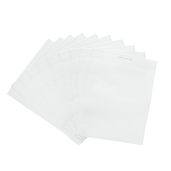Pack of 25 White Coloured 40x30cm Non-Woven Patch Handle Bags