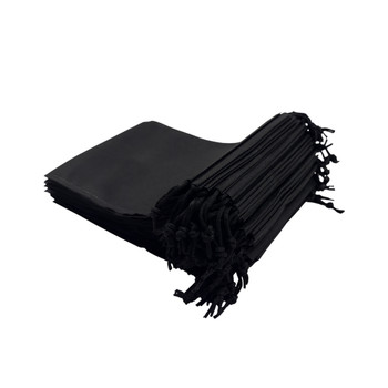 Pack of 25 Black Coloured 25x16cm Non-Woven Drawstring Bags
