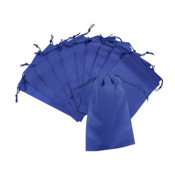 Pack of 25 Blue Coloured 25x16cm Non-Woven Drawstring Bags