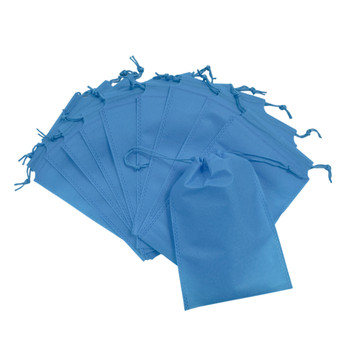 Pack of 25 Light Blue Coloured 27x20cm Non-Woven Drawstring Bags