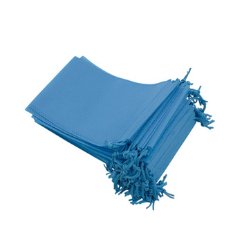 Pack of 25 Light Blue Coloured 27x20cm Non-Woven Drawstring Bags