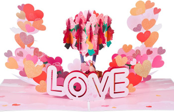 Elegant Love Roses & Hearts 3D Pop Up Valentine's Day Card