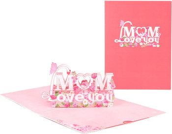 MOM Love You 3D Pop Up Greeting Card - Mother's Day Birthday