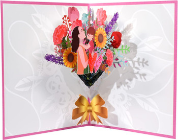 Tender Mom-Child Bouquet 3D Pop Up Mother's Card