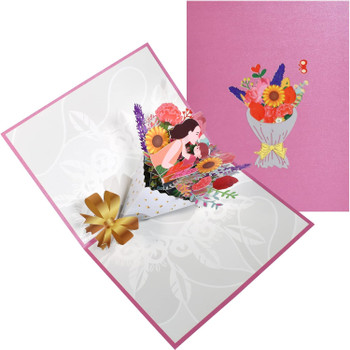 Tender Mom-Child Bouquet 3D Pop Up Mother's Card
