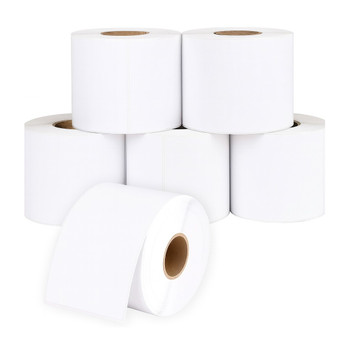 12 x Roll of 500 White Self Adhesive Thermal Printer Labels 4" x 6" (10.16 x 15.24cm)