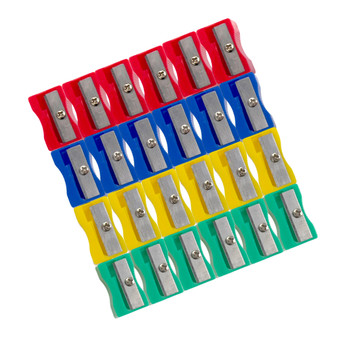Pack of 100 Assorted Plastic Pencil Sharpeners