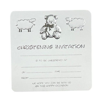 Pack of 10 Christening Invitations with Envelopes
