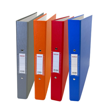 Pack of 4 A4 Paper Over Board Ring Binders – Red, Blue, Orange, Grey