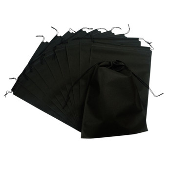 Pack of 25 Black Coloured 32x22cm Non-Woven Drawstring Bags