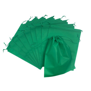 Pack of 25 Dark Green Coloured 32x22cm Non-Woven Drawstring Bags