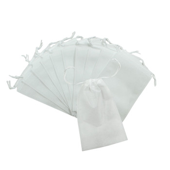 Pack of 25 White Coloured 39x30cm Non-Woven Drawstring Bags