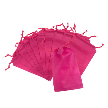 Pack of 25 Pink Coloured 39x30cm Non-Woven Drawstring Bags