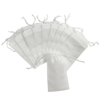 Pack of 25 White Coloured 43x34cm Non-Woven Drawstring Bags