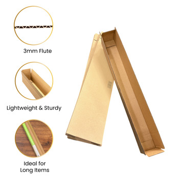 Cardboard Packing Box 8x7x46cm — 3mm Corrugated Flute