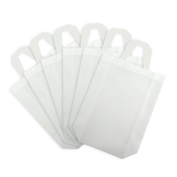 Pack of 25 White Coloured 35x41x12cm Non-Woven Bags with Handle