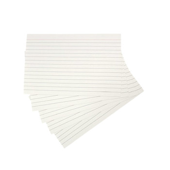 Pack of 100 White Ruled 6x4" Record Cards – Lined Study Index Cards for Notes, Revision