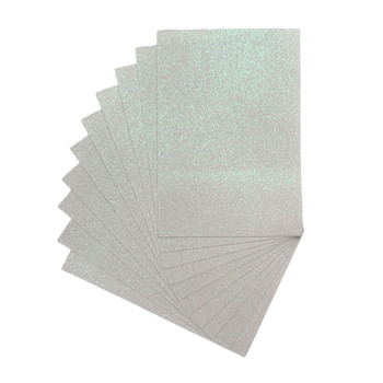 Pack of 10 A4 White Glitter Eva Foam Sheets